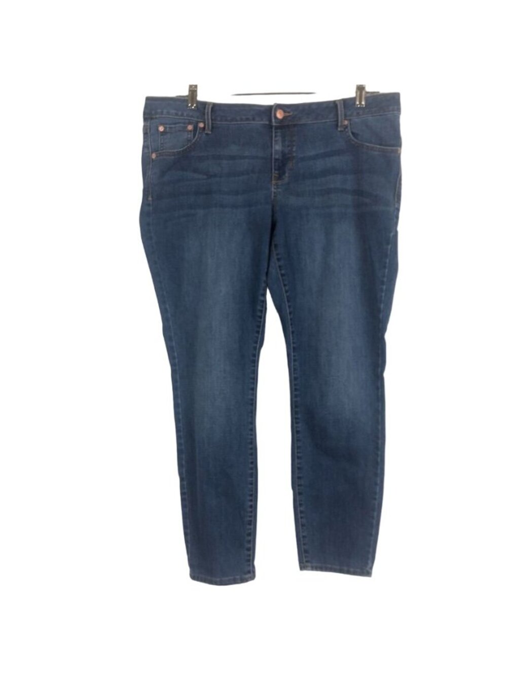 Old Navy Women's Rockstar Jeans Sz 18 Skinny Mid Rise Stretch Indigo Dk Crystal